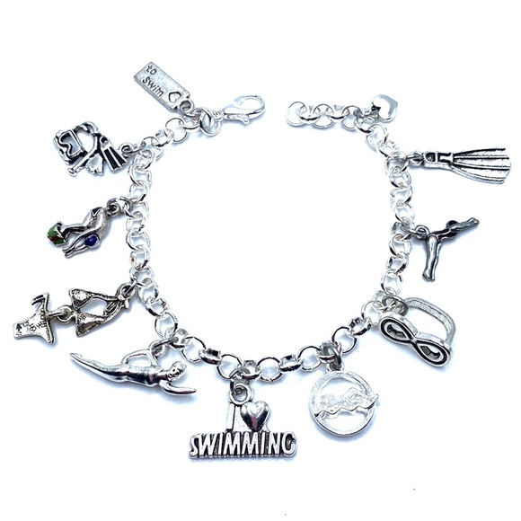 Swimming Charm Bracelet Love To Swim - Picture 3 of 8